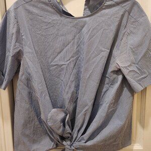 ZARA tied POPLIN BLOUSE - Size XS